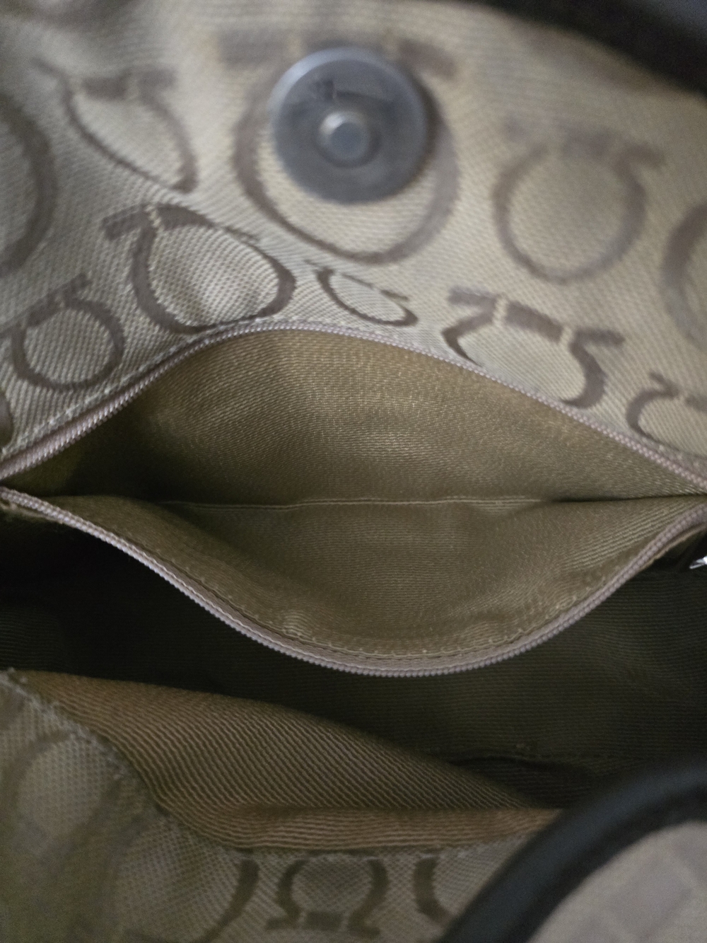 Vintage Salvatore Ferragamo Gancini Monogram Canvas Satchel Bag - Picture 10 of 11